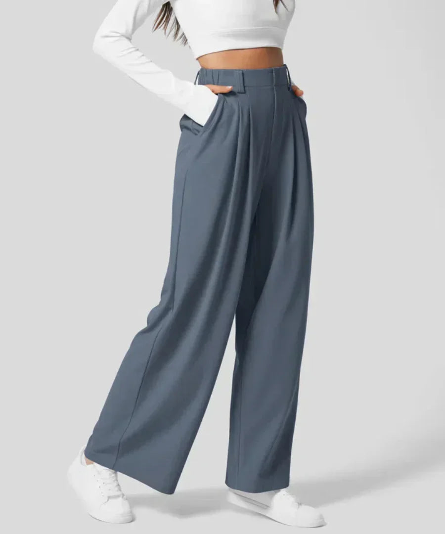 Kathy™ - Elegant Elasticated High Waisted Trousers