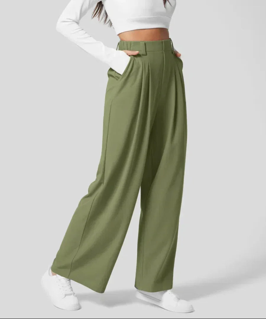 Kathy™ - Elegant Elasticated High Waisted Trousers