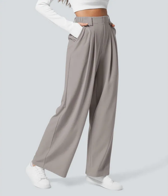 Kathy™ - Elegant Elasticated High Waisted Trousers