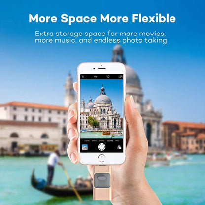 MemoryMax™  | 4-in-1 Flash Drive (Any Device: USB-C, Lightning, USB-A, and Micro-USB)